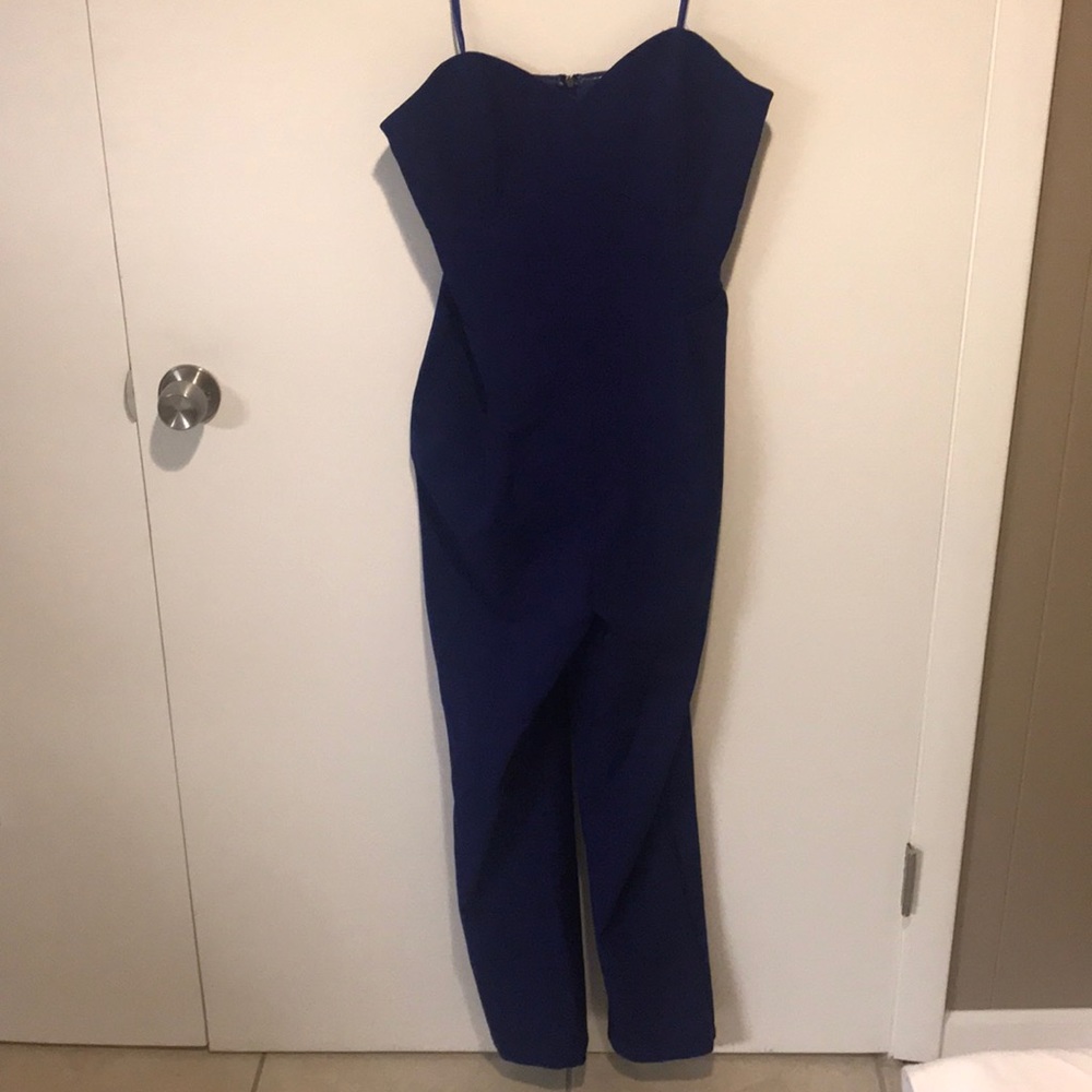 Adelyn Rae Strapless Royal Blue Jumpsuit